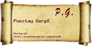 Pusztay Gergő névjegykártya